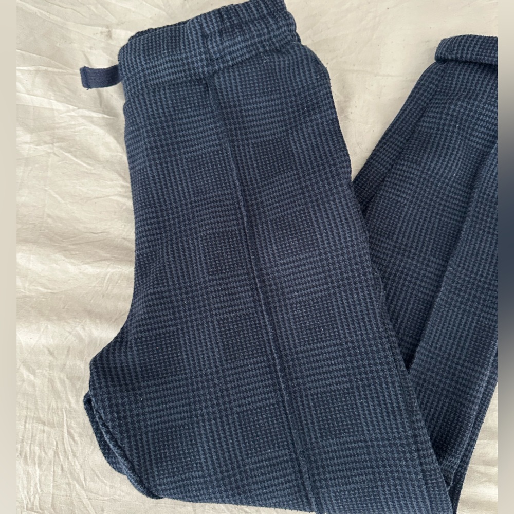 H&M kids Navy Check Print Pants